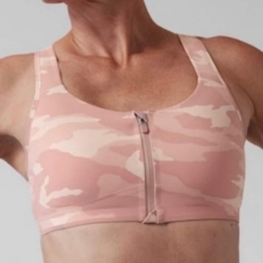 Athleta Empower II Train Printed Bra A-C Pink Camo M - Picture 9 of 9